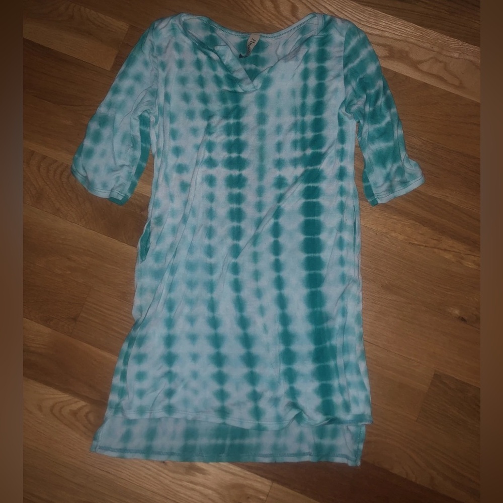 Girl’s Pomelo Green Tie Dye No Size Runs Like Kids  7-8 Pockets teal green